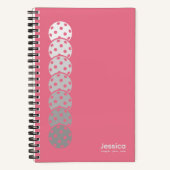 Bubblegum Roze Pickleball Gradient Persoonlijk Notitieboek (Voorkant)