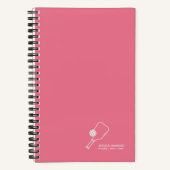 Bubblegum Roze Pickleball Paddle & Ball Persoonlij Notitieboek (Voorkant)