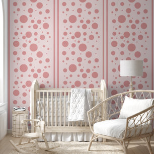 Bubblegum Roze Polka Dots and Stripes Behang