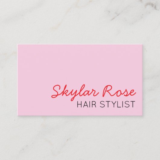 Bubblegum Roze Rood Girly Schattige Visitekaartje (Voorkant)