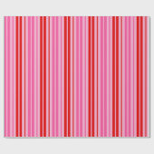 Bubblegum Roze Rood Verticale Strepen Design   Cadeaupapier (Vlak)