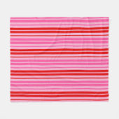 Bubblegum Roze Rood Verticale Strepen Design   Fleece Deken (Voorkant (Horizontaal))