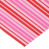 Bubblegum Roze Rood Verticale Strepen Design Korte Tafelloper (Hoek)