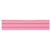 Bubblegum Roze Rood Verticale Strepen Design Korte Tafelloper (Horizontaal)