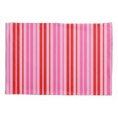 Bubblegum Roze Rood Verticale Strepen Design   Kussensloop (Achterkant)