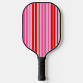 Bubblegum Roze Rood Verticale Strepen Design Pickleball Paddle (Voorkant)