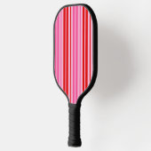 Bubblegum Roze Rood Verticale Strepen Design Pickleball Paddle (Links)