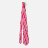 Bubblegum Roze Rood Verticale Strepen Design   Stropdas (Achterkant)