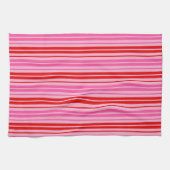 Bubblegum Roze Rood Verticale Strepen Design   Theedoek (Horizontaal)