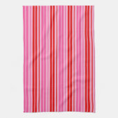 Bubblegum Roze Rood Verticale Strepen Design   Theedoek (Verticaal)