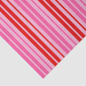 Bubblegum Roze Rood Verticale Strepen Design Tissuepapier (Detail)