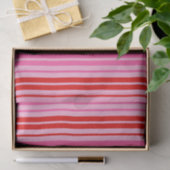 Bubblegum Roze Rood Verticale Strepen Design Tissuepapier (Geschenk)