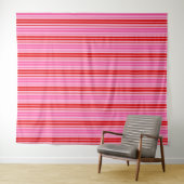 Bubblegum Roze Rood Verticale Strepen Design   Wandkleed (In Situ (horizontaal))
