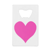 Bubblegum Roze Schattige Hart Vorm Creditkaart Flessenopener (Voorkant)