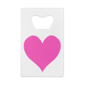 Bubblegum Roze Schattige Hart Vorm Creditkaart Flessenopener (Achterkant)