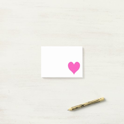 Bubblegum Roze Schattige Hart Vorm Post-it® Notes (Op bureau)