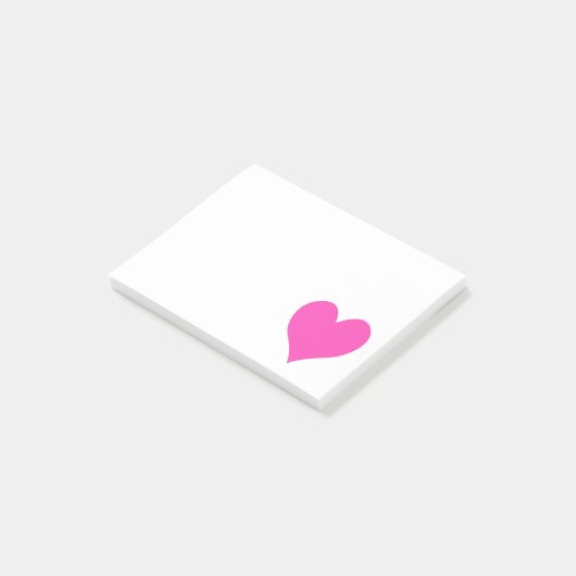 Bubblegum Roze Schattige Hart Vorm Post-it® Notes (Schuin)