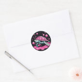 Bubblegum Roze Schattigee Schildpad Ronde Sticker (Envelop)