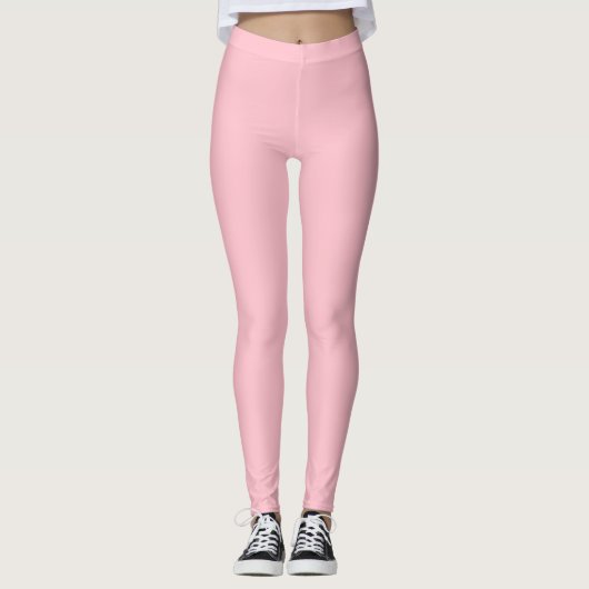 Bubblegum Roze Stevige Kleur Leggings (Voorkant)