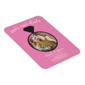 Bubblegum Roze Trouwring Foto Save the Date Magneet (Rechterzijde)