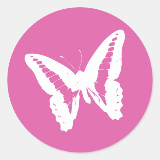 Bubblegum Roze Vlinder Envelop Sticker Seal (Voorkant)