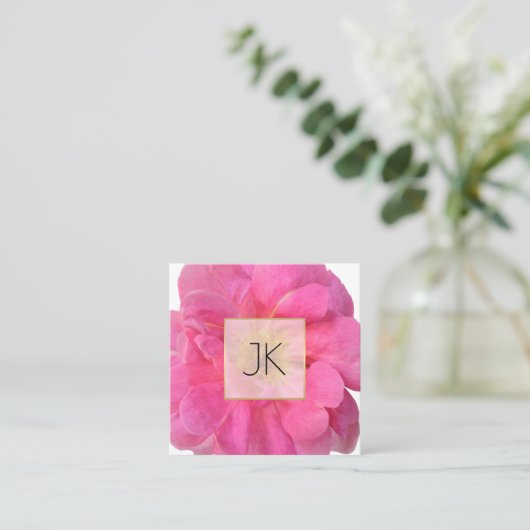 Bubblegum Snoep Roze Rose Vierkante Visitekaartje (Staand voorkant)