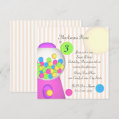 Bubblegum Snoep Verjaardag Kaart (Voorkant / Achterkant)