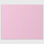 Bubblegum & Soft Peach Gingham Wrapping Paper Cadeaupapier (Vlak)