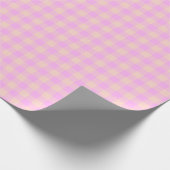 Bubblegum & Soft Peach Gingham Wrapping Paper Cadeaupapier (Hoek)