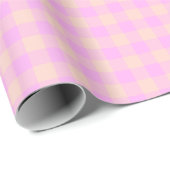 Bubblegum & Soft Peach Gingham Wrapping Paper Cadeaupapier (Rol Hoek)