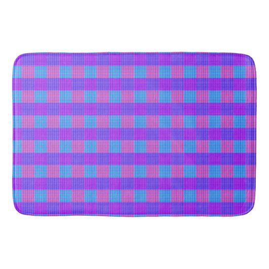 Bubblegum Tartan Print, Badmat (Voorkant)