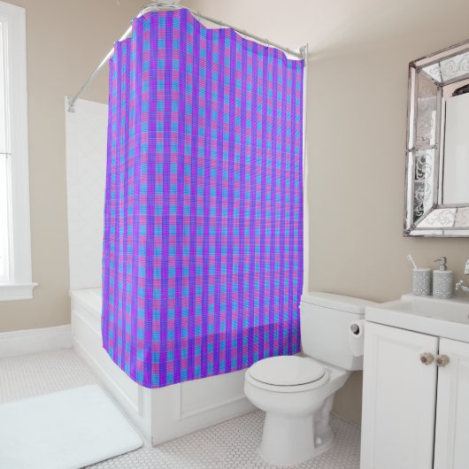 Bubblegum Tartan Print, Douchegordijn (In situ)