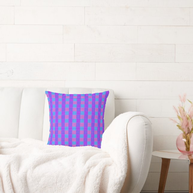 Bubblegum Tartan Print, Kussen (Bank)