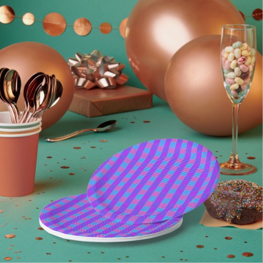 Bubblegum Tartan Print, Papieren Bordje (Multi)