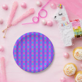 Bubblegum Tartan Print, Papieren Bordje (Feest)