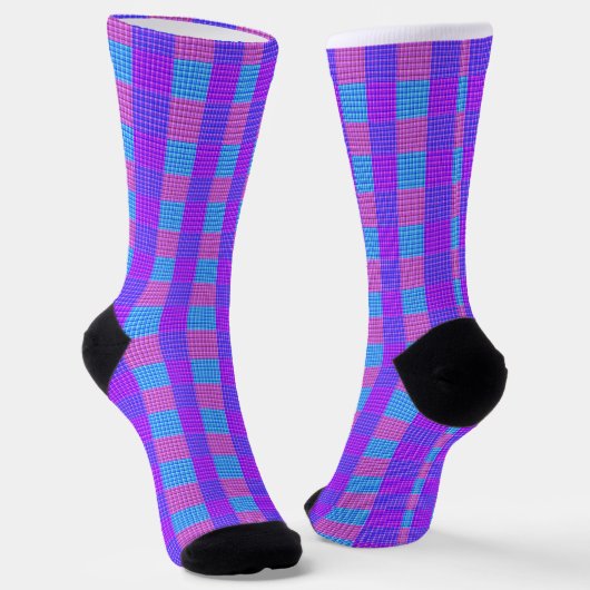Bubblegum Tartan Print, Sokken (Gebogen)