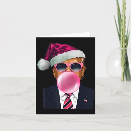 Bubblegum Trump Blowing Bubble Gum Christmas Nk Tr Kaart (Voorkant)