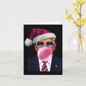 Bubblegum Trump Blowing Bubble Gum Christmas Nk Tr Kaart (Gele Bloem)