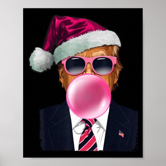 Bubblegum Trump Blowing Bubble Gum Christmas Nk Tr Poster (Voorkant)