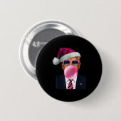 Bubblegum Trump Blowing Bubble Gum Christmas Nk Tr Ronde Button 5,7 Cm (Voorkant /achterkant)