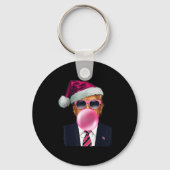 Bubblegum Trump Blowing Bubble Gum Christmas Nk Tr Sleutelhanger (Voorkant)