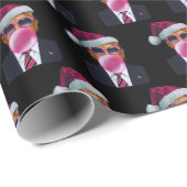 Bubblegum Trump Blowing Bubble Gum Christmas Pink Cadeaupapier (Rol Hoek)