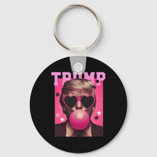 Bubblegum Trump Blowing Bubble Gum Christmas Pink Sleutelhanger