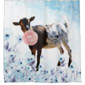 Bubblegum Waterverf Nigeriaanse dwerggeit Kind Douchegordijn (Voorkant)