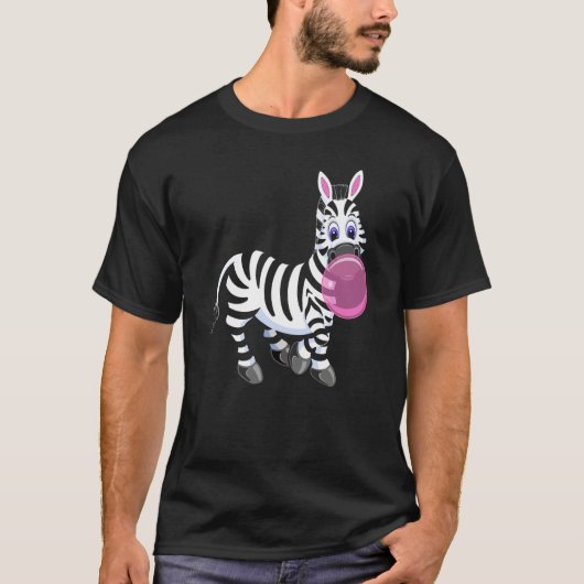 Bubblegum Zebra Cute Zoo Animal T-shirt (Voorkant)