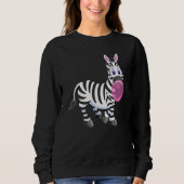 Bubblegum Zebra Cute Zoo Animal Trui (Voorkant)