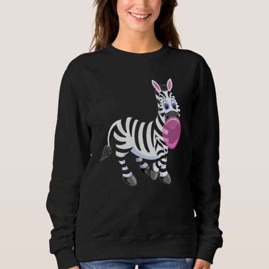 Bubblegum Zebra Cute Zoo Animal Trui (Voorkant)
