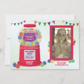 Bubblegummachine zweet van de dag Behandeling Foto Kaart (Voorkant)