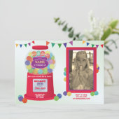 Bubblegummachine zweet van de dag Behandeling Foto Kaart (Staand voorkant)