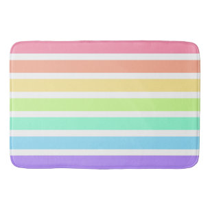 Bubblegumregenboog en witte strepen badmat